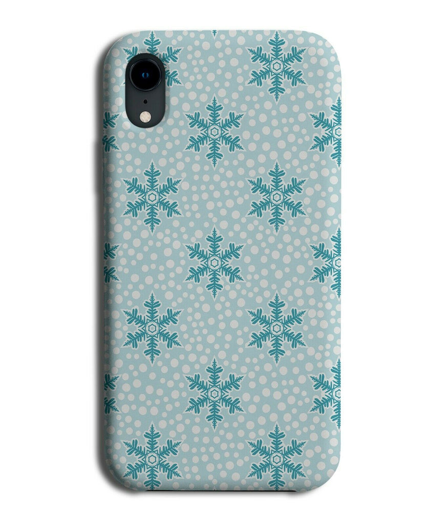 Blue Snowflake Shapes Phone Case Cover Outlines Christmas Symbols Winter H854