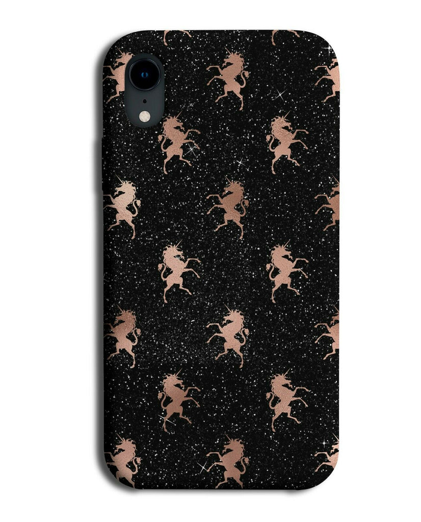 Rose Gold Unicorn Pattern Print Phone Case Cover Unicorns Silhouette Shapes G029