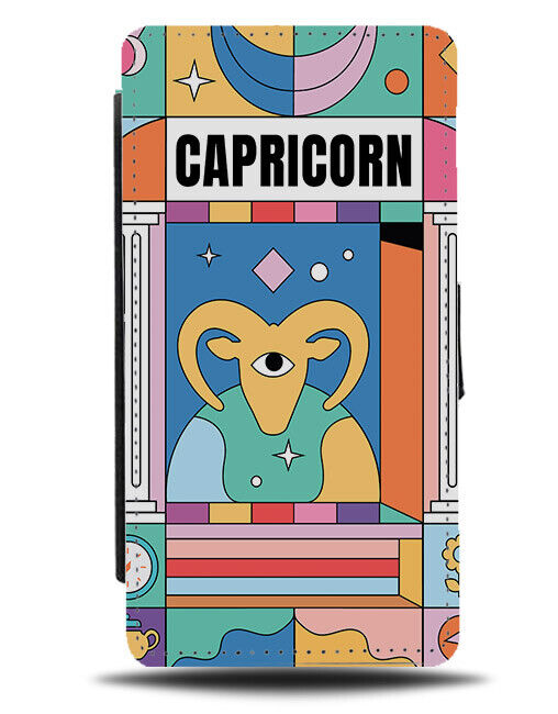 Capricorn Flip Wallet Case Capricorns Colourful Picture Design Starsign N426