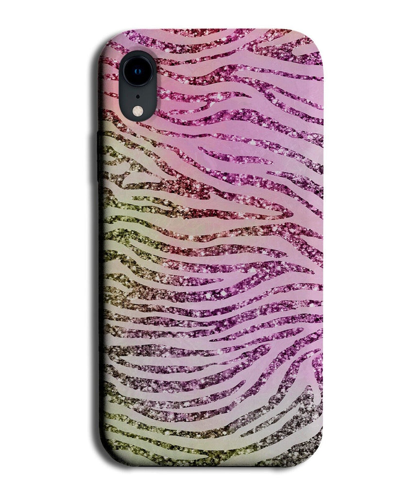 Pink Colourful Glitter Printed Safari Zebra Print Phone Case Cover Animal Q783B