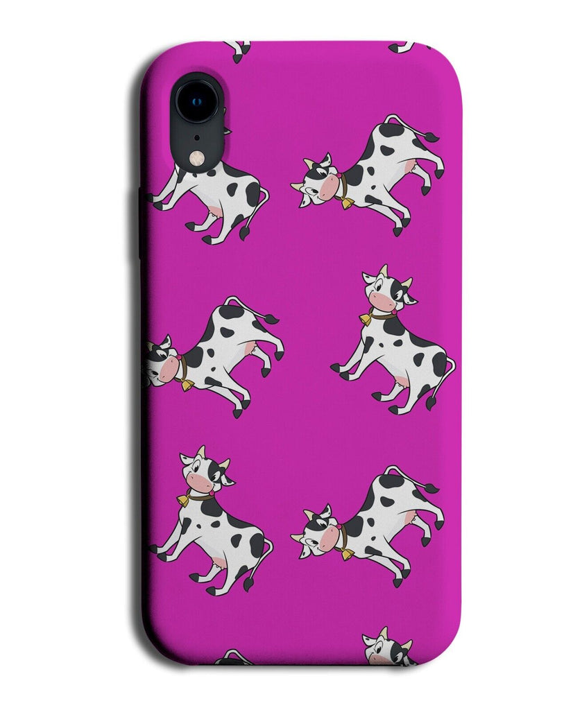 Dark Pink Cow Pattern Phone Case Cover Girls Childrens Design Kid Kids AG53