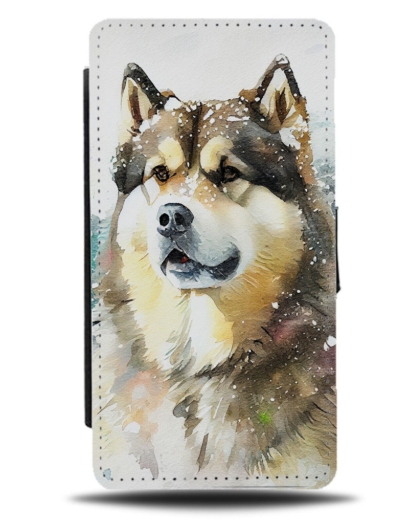 Alaskan Malamute Dog Watercolour Flip Wallet Case Malamutes Dogs Pet Art DB68