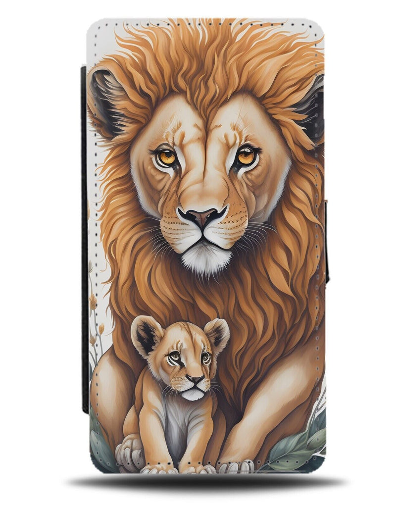 Momma Lion Flip Wallet Case Lions Mom Mum Mummy Mommy Animal Design Style BG10