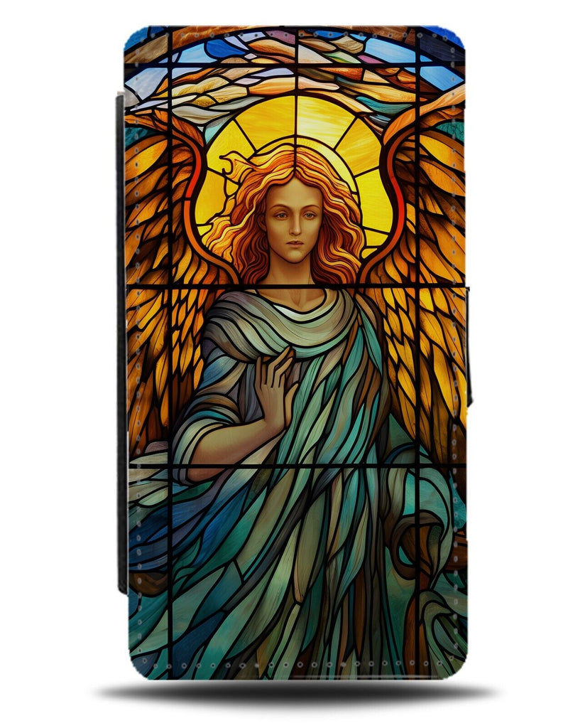 Angel Church Stained Glass Window Design Flip Wallet Case Angels Look Art CY75