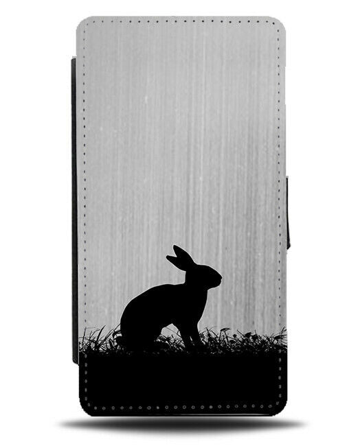 Rabbit Flip Cover Wallet Phone Case Rabbits Bunny Bunnies Silver Grey i160