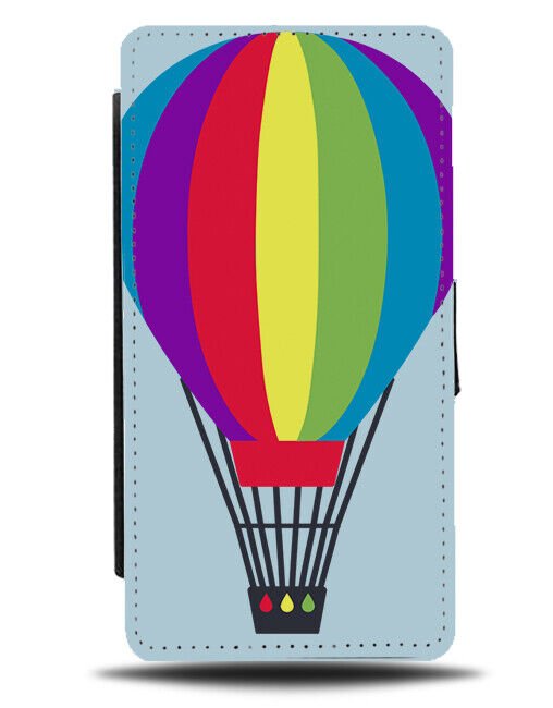 Rainbow Hot Air Balloon Flip Wallet Case Cartoon Picture Multicoloured K199