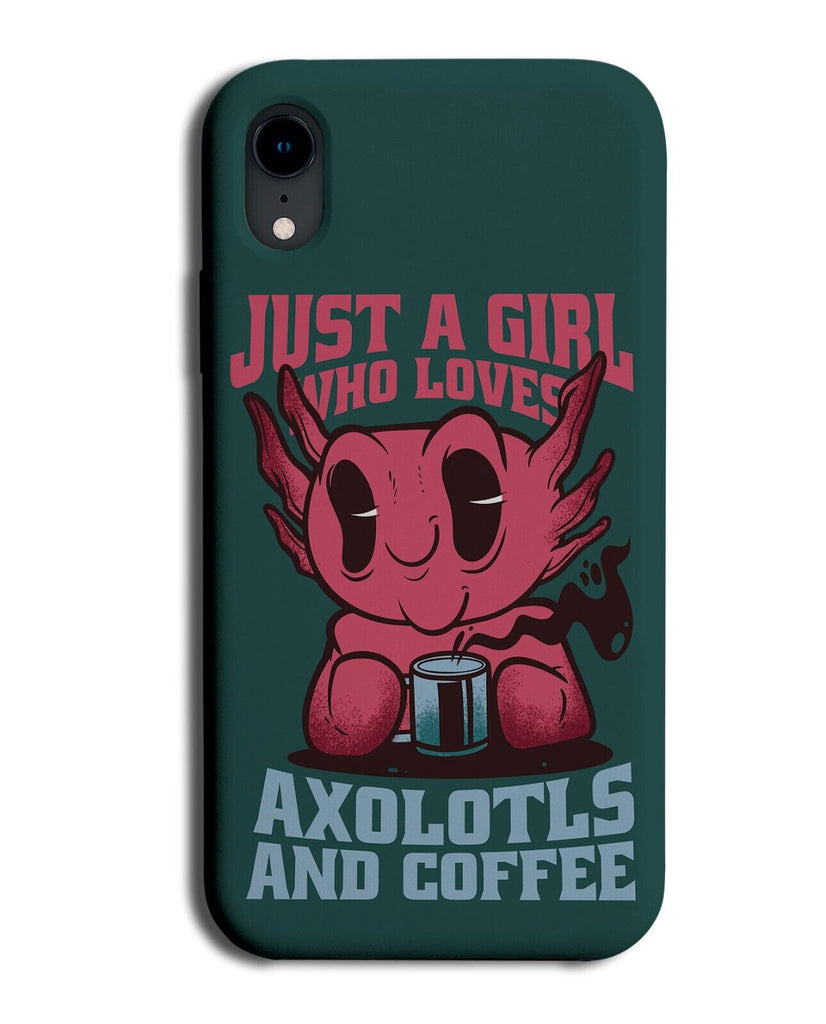 Girl Who Loves Axolotls And Coffee Phone Case Cover Axolotl Lizard Latte P476
