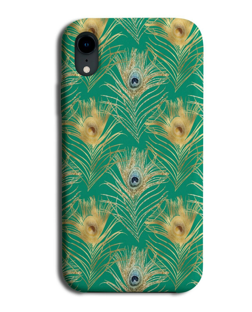 Green and Gold Peacock Feathers Phone Case Cover Peacocks Bird Birds F641