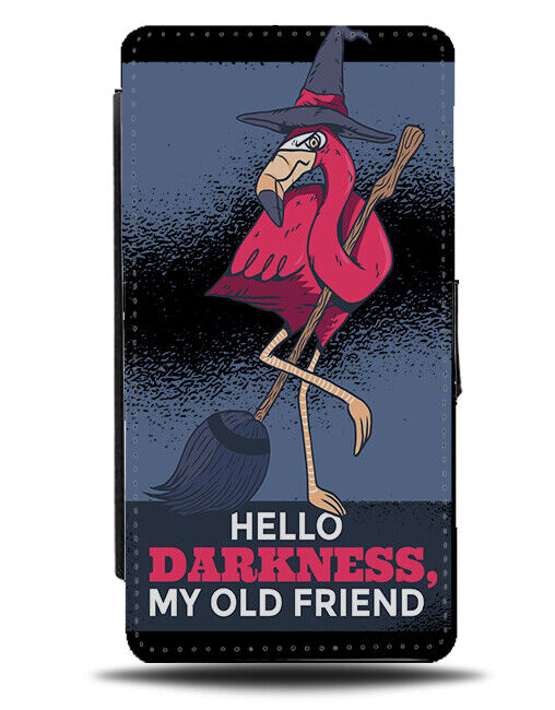 Funny Depressing Witch Flamingo Flip Wallet Case Witches Broomstick Spooky J392
