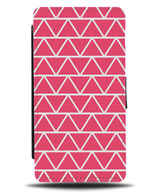Hot Pink Geometric Pattern Flip Wallet Case Shapes Triangles Triangle G458