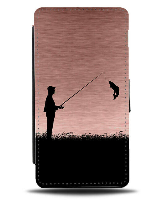 Fishing Flip Cover Wallet Phone Case Fisherman Fish Kit Gear Gift Rose Gold i673