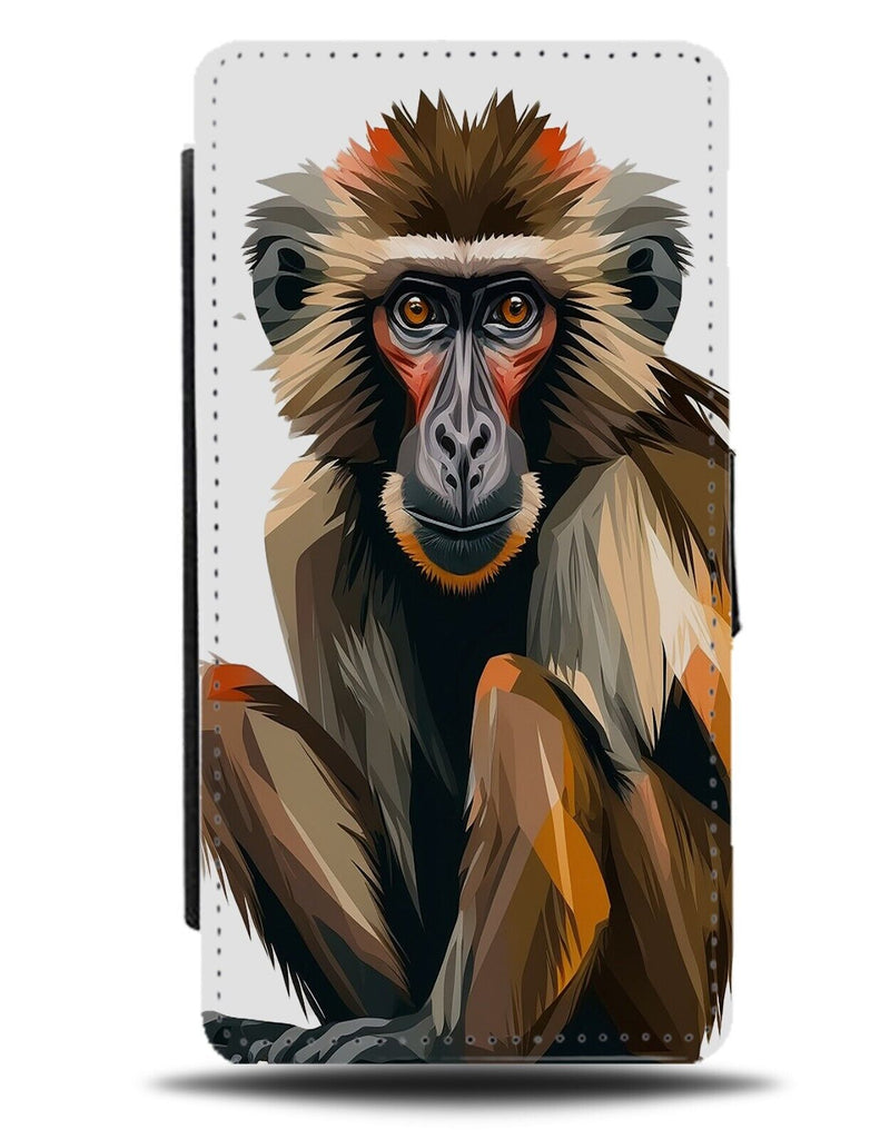 Kawaii Baboon Artwork Flip Wallet Case Baboons Face Monkey Ape Monkeys CZ86