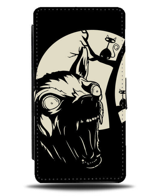 Scary Werewolf in the Moonlight Flip Wallet Phone Case Full Moon Werwolves E510