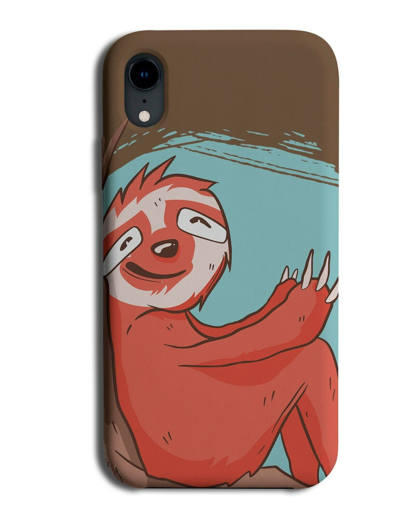 Chilling Sloth In Tree Phone Case Cover Cartoon Ginger Coloured Sloths K278