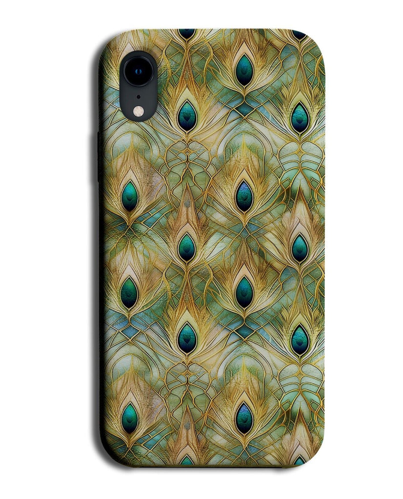 Vintage Peacock Feathers Phone Case Cover Gold Golden Peacocks Green Birds CC93
