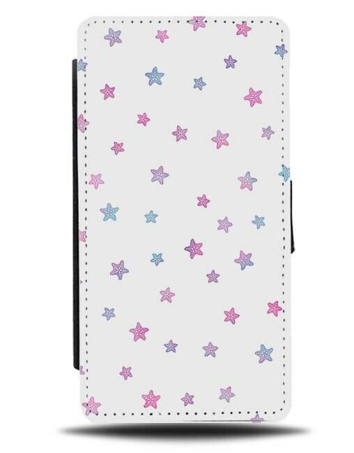White and Purple Stars Flip Wallet Case Star Space Sky Pink Blue Little F589