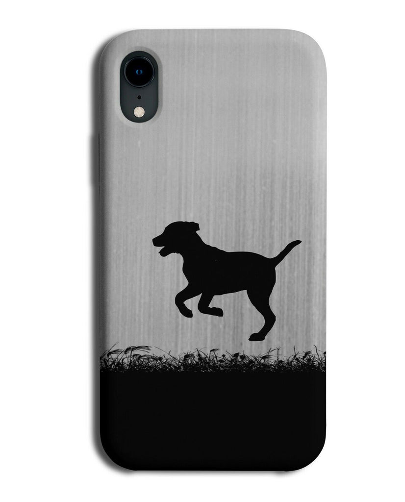 Dog Silhouette Phone Case Cover Dogs Puppy Silver Coloured Grey i144