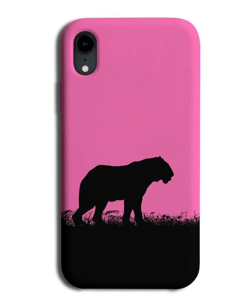Tiger Silhouette Phone Case Cover Tigers Hot Pink Black Coloured I039