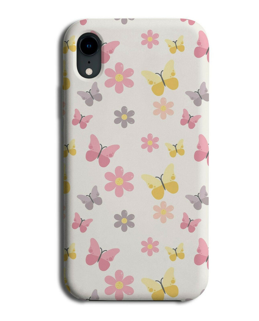 Girly Kids Colourful Butterfly Wings Flying Phone Case Cover Yellow Grey F025