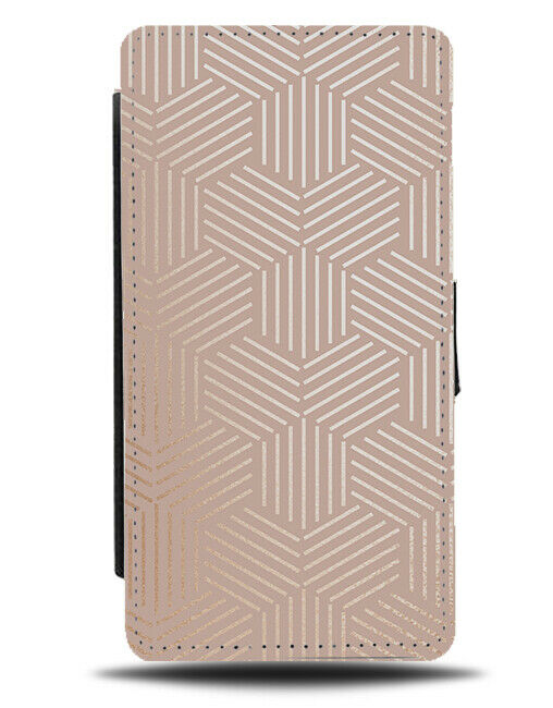 Rose Gold Geometric Shapes Flip Wallet Case Shape Shaped Lines Funky G094