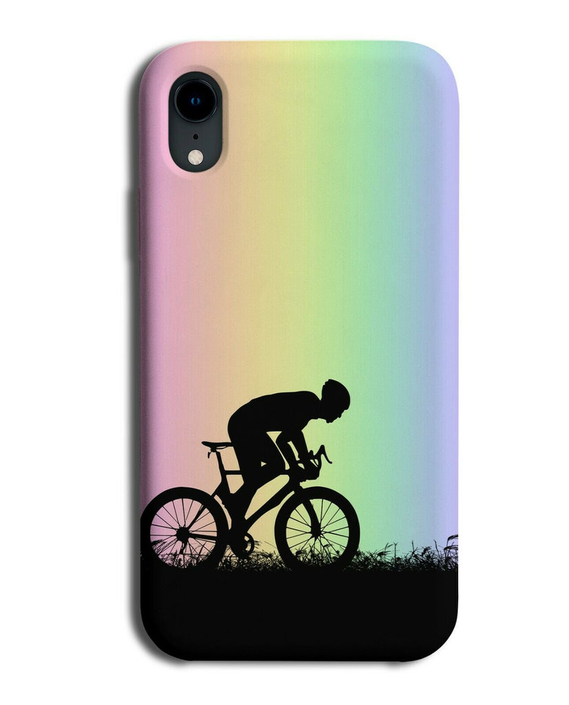 Mountainbike Phone Case Cover Mountain Bike Biking Biker Colourful Rainbow i662