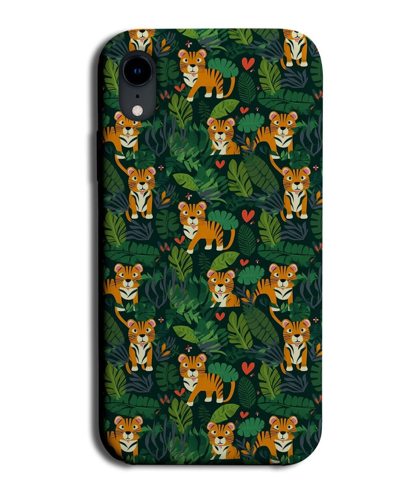 Tigers In The Jungle Pattern Phone Case Cover Tiger Leaves Forrest Childs CG36