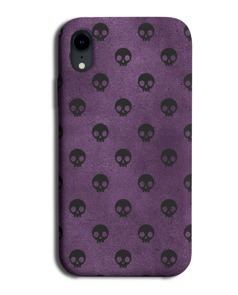 Black and Purple Skeleton Faces Phone Case Cover Heads Face Skull Print G068