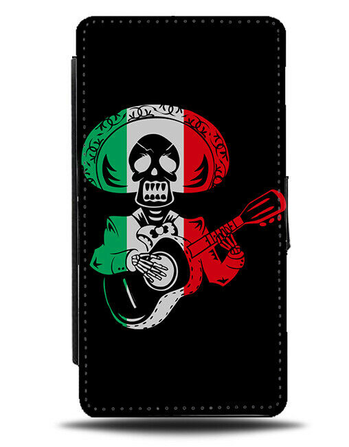 Mexican Flag Sugar Skeleton Flip Cover Wallet Phone Case Mexico Guitar si429