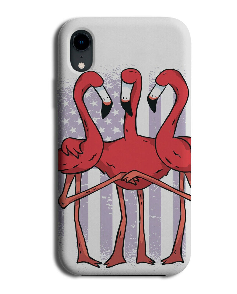 American Flamingos Phone Case Cover Patriotic Flamingo Handshake J376