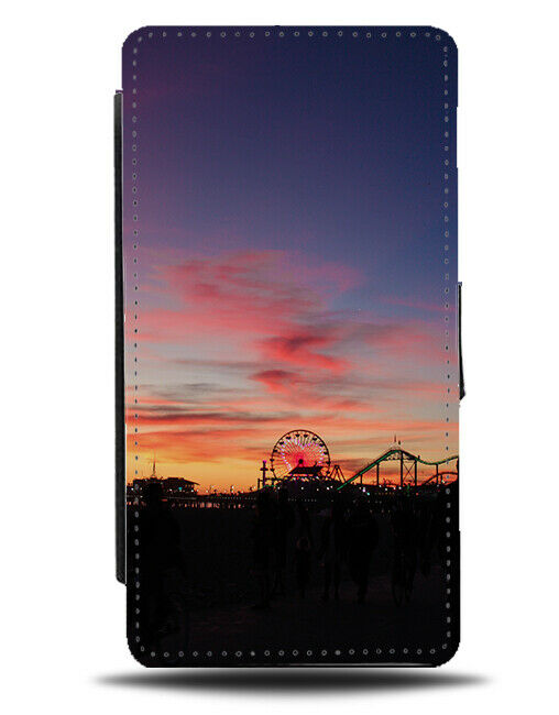 Sky Picture Flip Wallet Case Fairground Silhouette Ferris Wheel Sunset G923