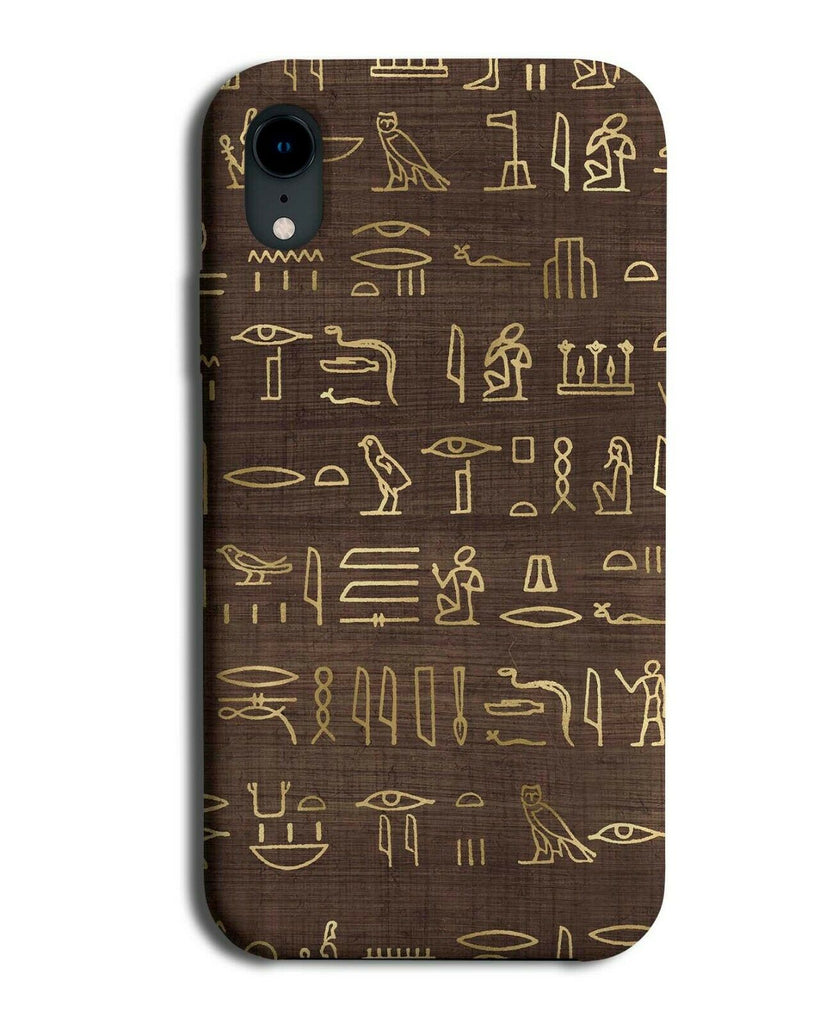 Brown and Gold Phone Case Cover Egyptian Writing Wording Symbols Symbol F473