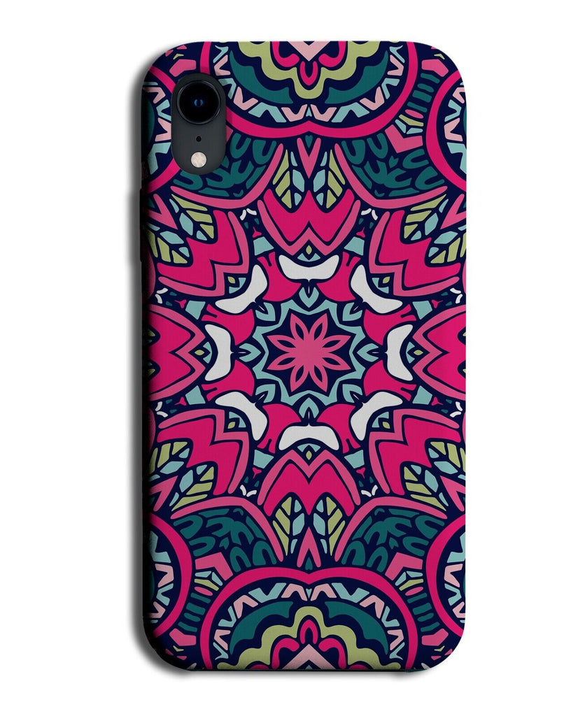 Hot Pink Mandala Pattern Phone Case Cover Boho Style Festival Design Look BY57