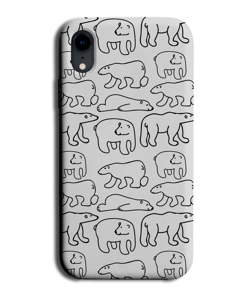 Simplistic Snow Polar Bears Pattern Phone Case Cover Artic White Bear Gift CK15