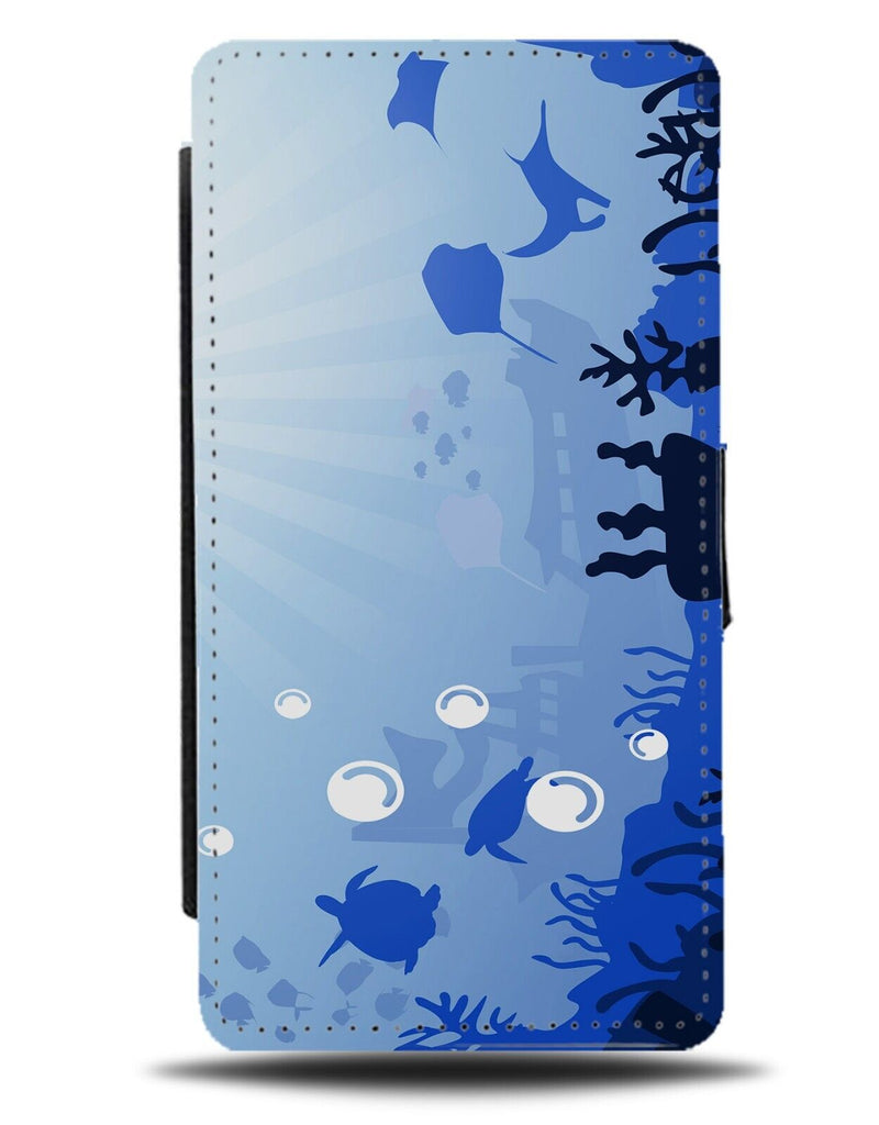 Underwater Ocean Picture Flip Wallet Case Sea Creatures Scuba Diving Warter AA13