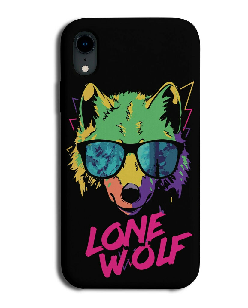 Colourful Lone Wolf Rave Phone Case Cover 80s Neon Lights Multicoloured E444