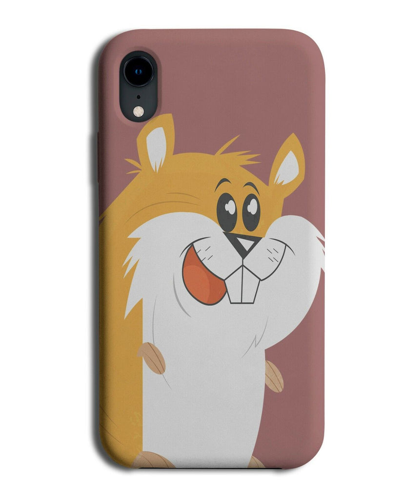 Childrens Happy Hamster Face Phone Case Cover Hamsters Guinea Pig Red J478