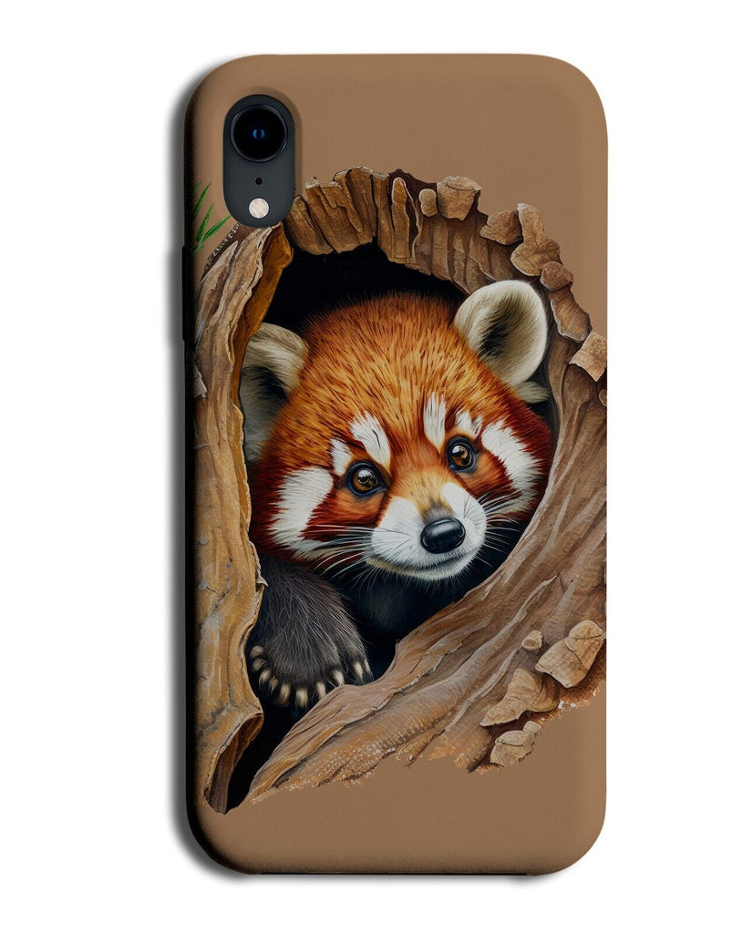 Adorable Red Panda Face Peering Out Of Tree Phone Case Cover Pandas CU96