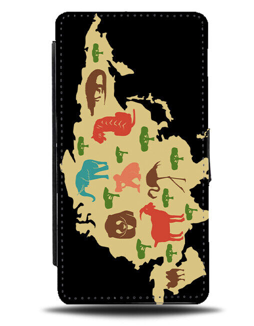 Indian Map Flip Wallet Case India Atlas Country Gift Map Animals Shape J566