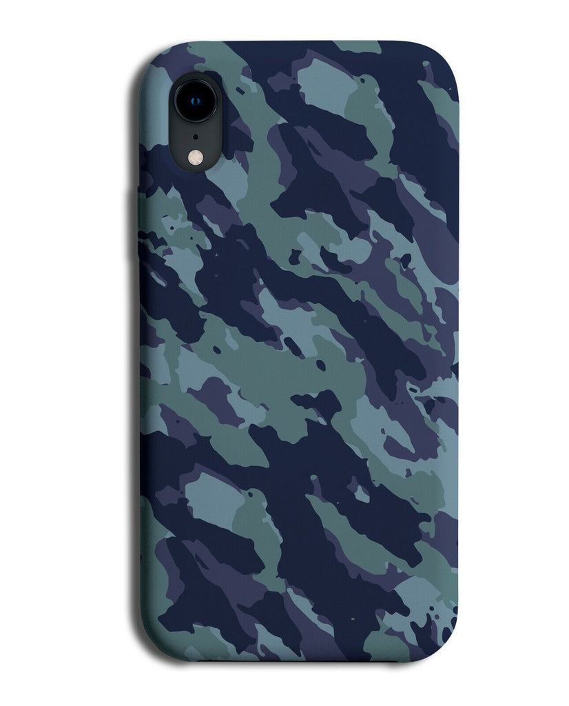 Blue Coloured Camo Print Phone Case Cover Mens Boys Neon Camouflage K795