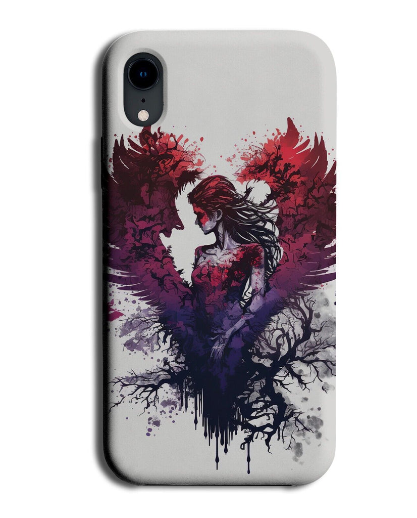 Dark Scary Fairy Phone Case Cover Watercolour Panting Print Valentine Goth AI33