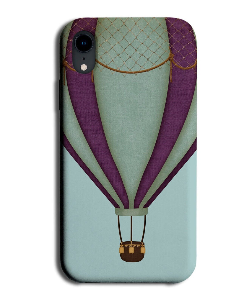 Mint Green and Violet Purple Hot Air Balloon Phone Case Cover Gold Posh Q446W