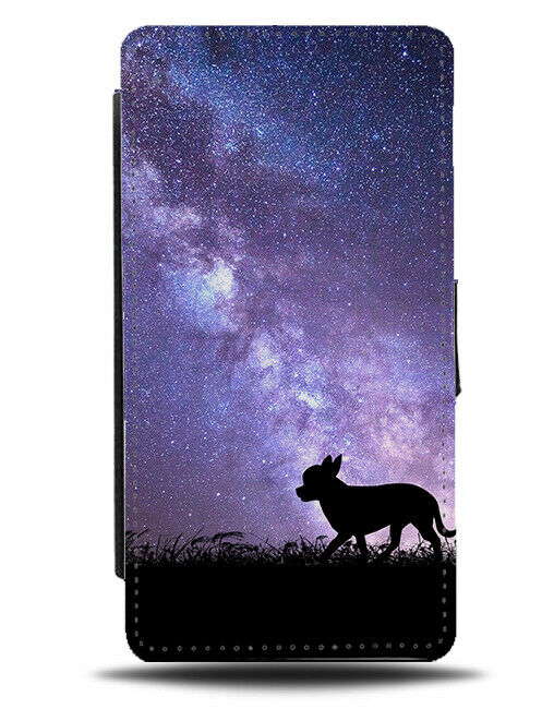 Chihuahua Flip Cover Wallet Phone Case Chihuahuas Galaxy Moon Universe i203