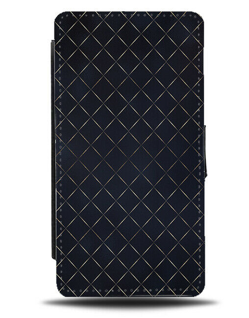 Black Mens Diamond Chequered Design Flip Wallet Case Pattern Diamonds G826