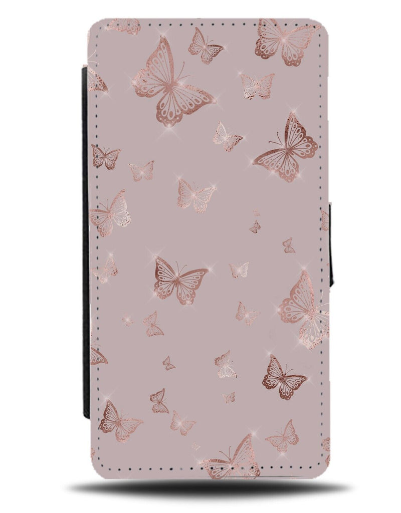 Rose Gold Butterflys Flip Wallet Case Butterfly Butterflies Coloured Colour AZ88