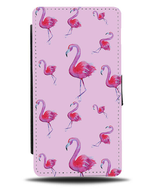 Neon Pink Flamingo Drawing Flip Cover Wallet Phone Case Flamingos Pattern A241