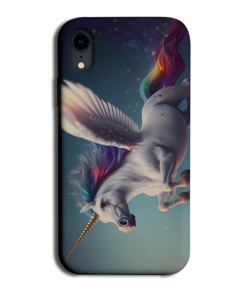 Colourful Flying Unicorn Phone Case Cover Rainbow Unicorn Gliding Horse Fun BZ77