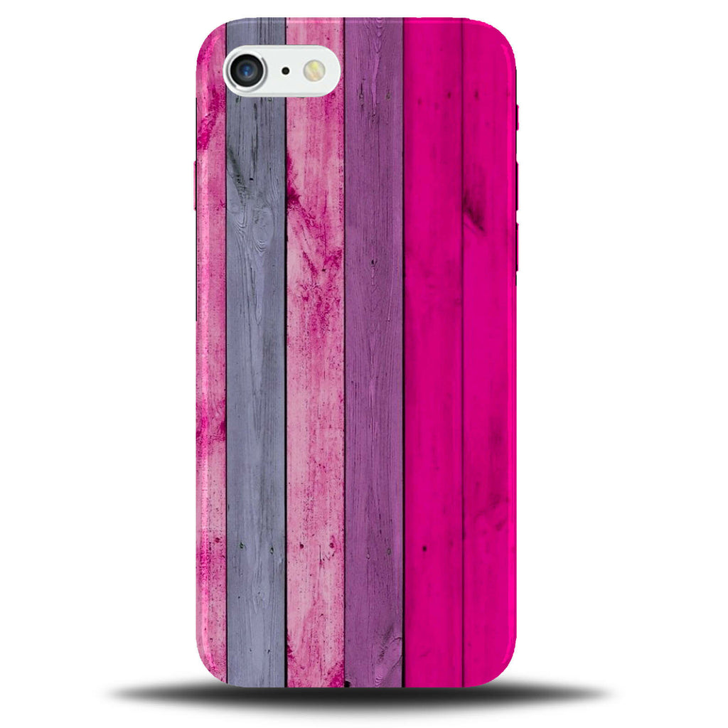 Pink Colourful Wooden Design Phone Case | Wood Effect Dark Hot Colour A823