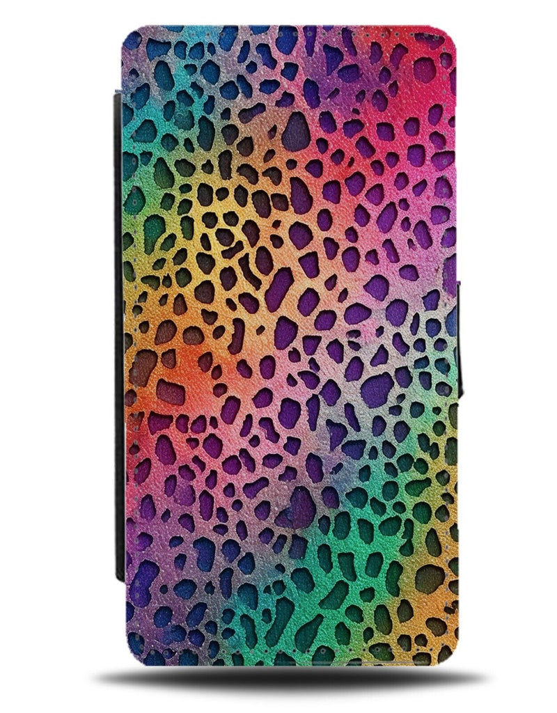 Colourful Animal Leopard Print Flip Wallet Case Prints Spots Skin Rainbow CA92