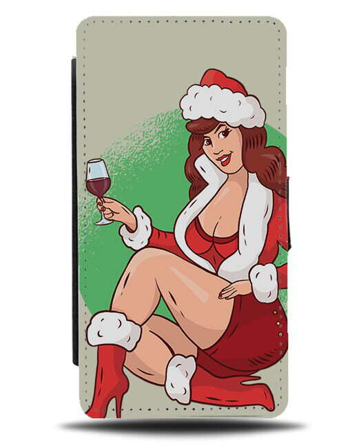 Retro Christmas Pin Up Girl Flip Wallet Case Model Girls Modelling Funny N768