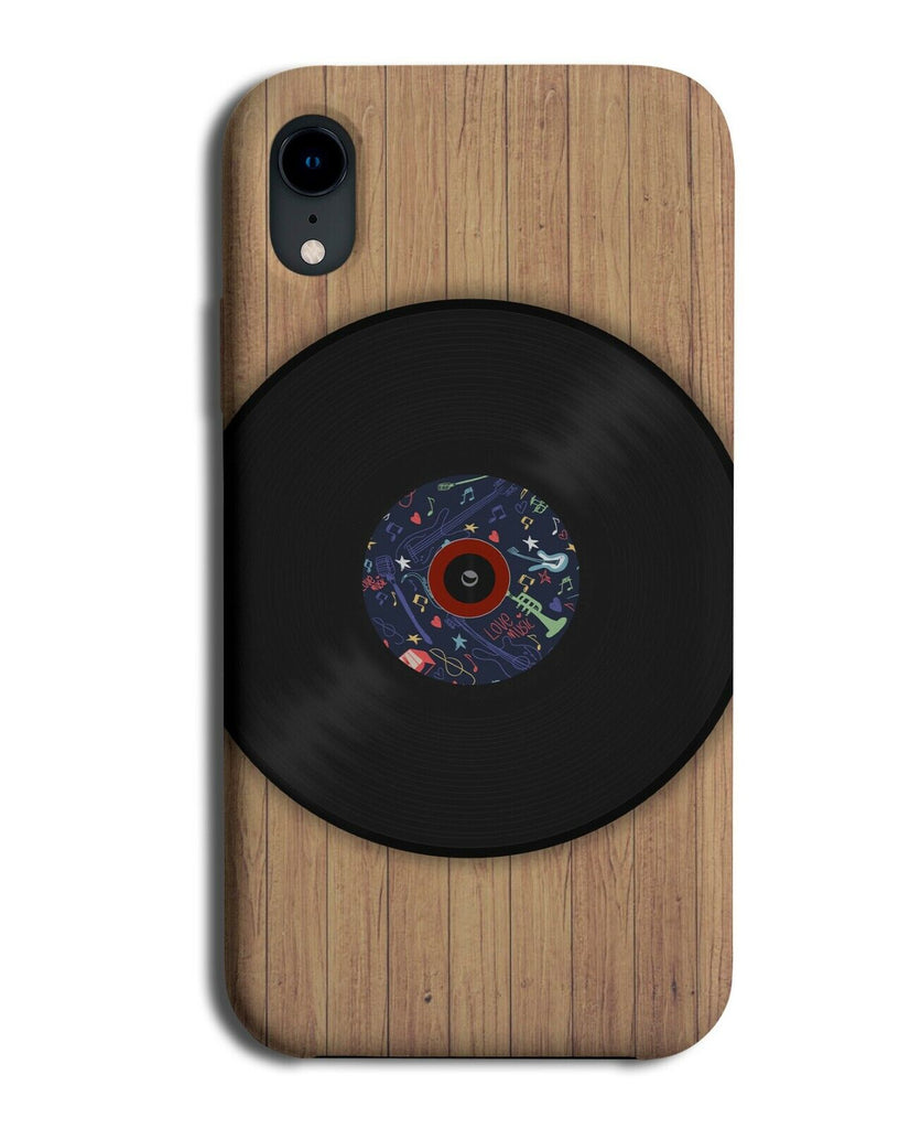 Vinyl Record On Wooden Background Phone Case Cover Wood Vinyls 50s 60s K446